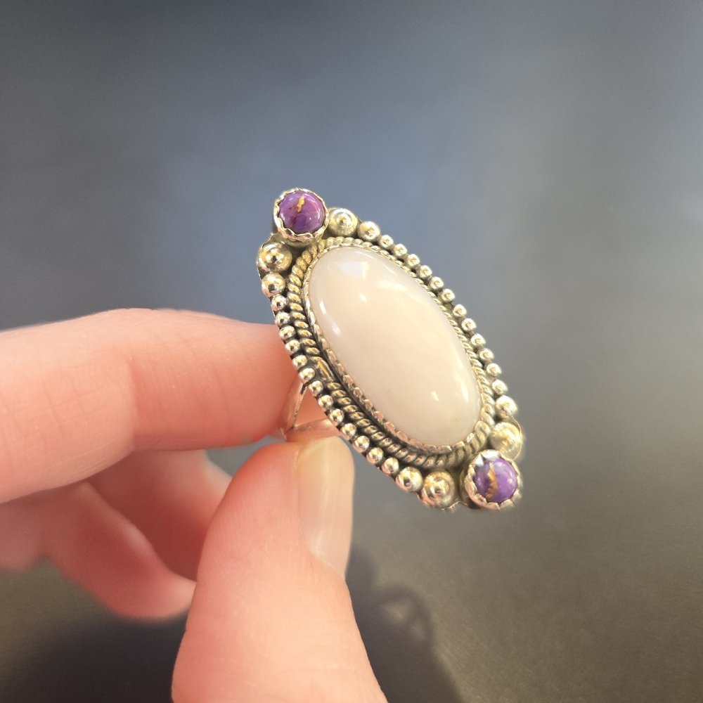 Pink Conch Sterling Ring - Picture 5 of 6